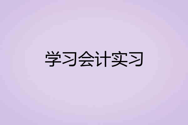 学习会计实习