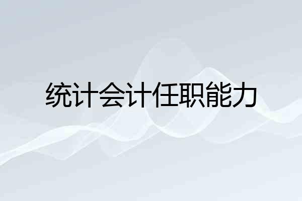 统计会计任职能力
