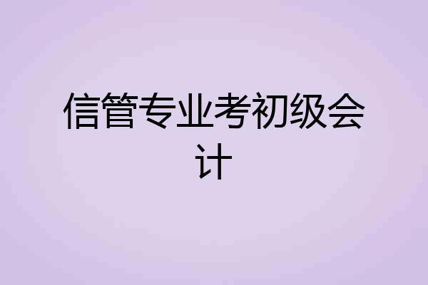 信管专业考初级会计