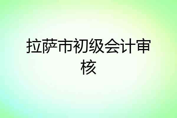 拉萨市初级会计审核