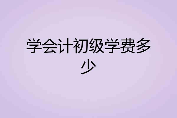 学会计初级学费多少