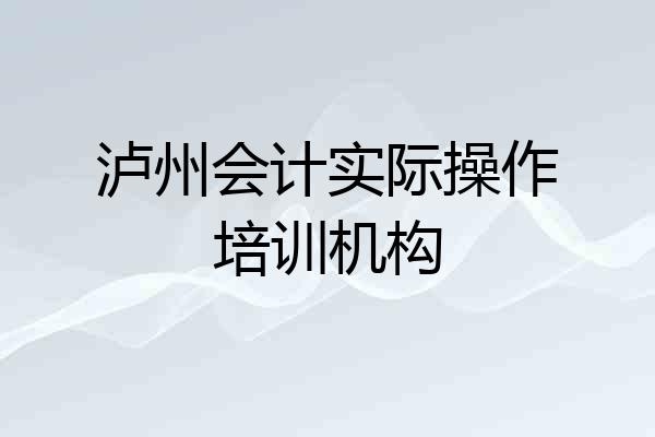 泸州会计实际操作培训机构