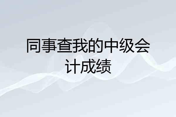 同事查我的中级会计成绩