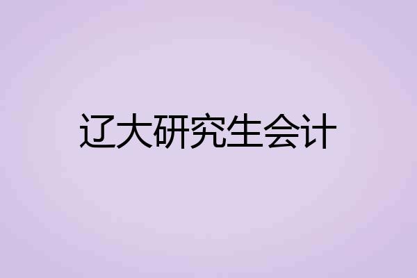 辽大研究生会计