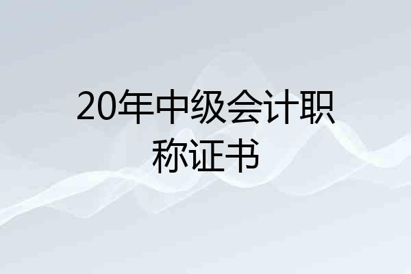 20年中级会计职称证书
