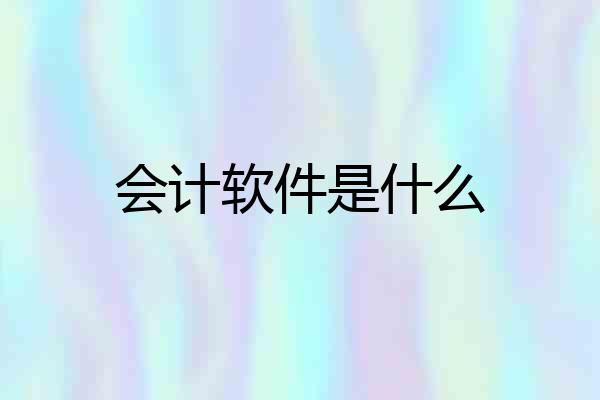 会计软件是什么