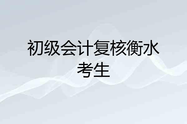 初级会计复核衡水考生