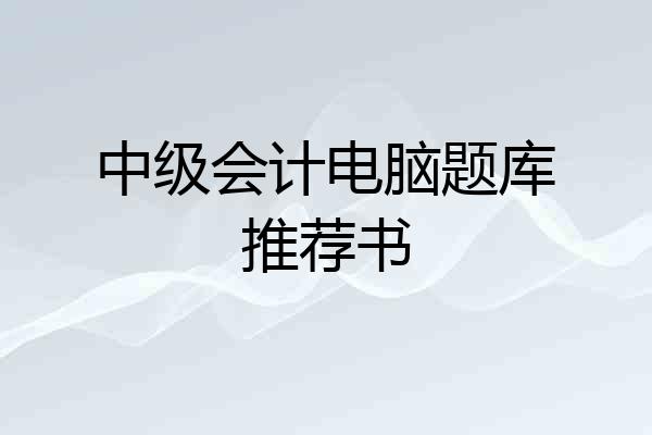 中级会计电脑题库推荐书
