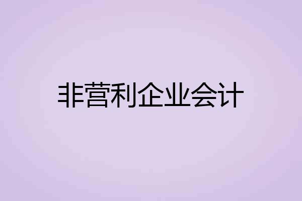 非营利企业会计