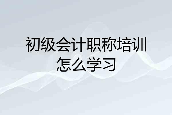 初级会计职称培训怎么学习