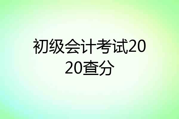 初级会计考试2020查分