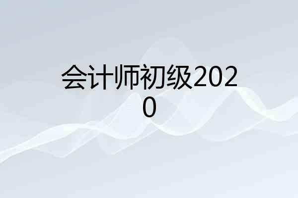 会计师初级2020