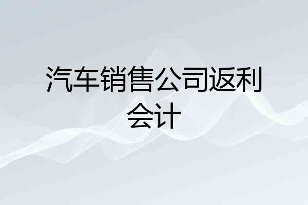 汽车销售公司返利会计