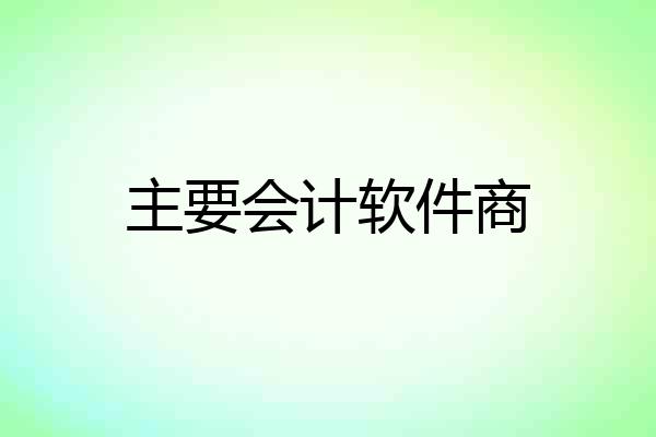 主要会计软件商