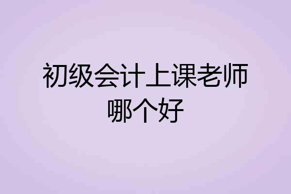 初级会计上课老师哪个好