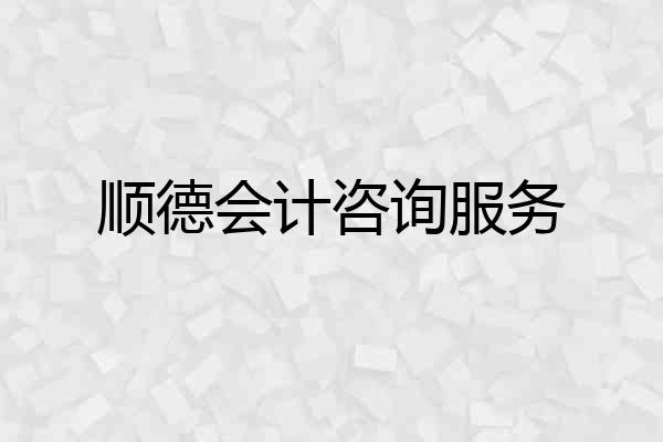 顺德会计咨询服务