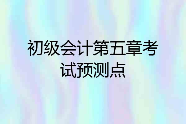 初级会计第五章考试预测点