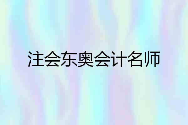 注会东奥会计名师