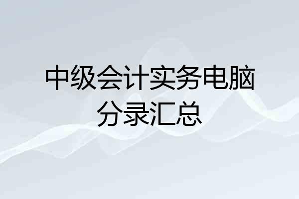 中级会计实务电脑分录汇总