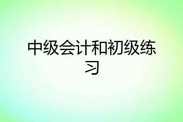 中级会计和初级练习