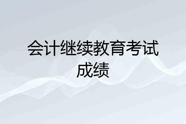 会计继续教育考试成绩