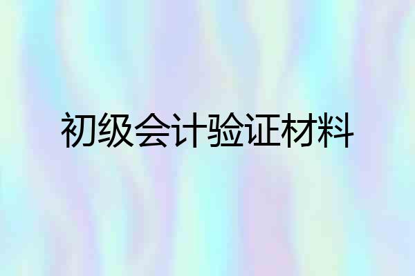 初级会计验证材料