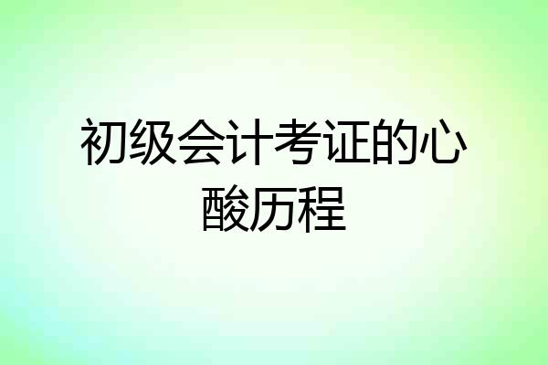 初级会计考证的心酸历程