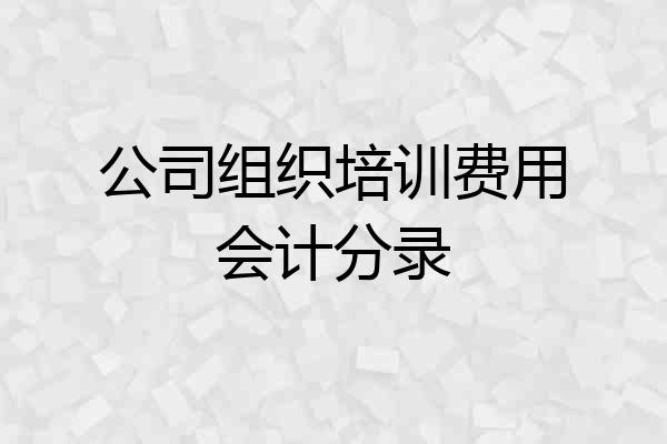公司组织培训费用会计分录