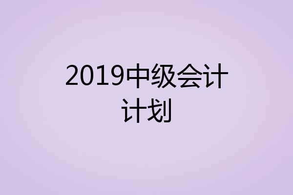 2019中级会计计划