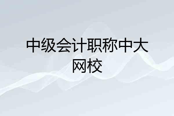 中级会计职称中大网校