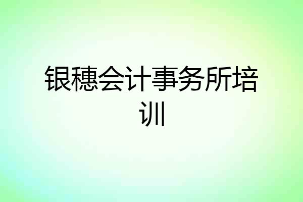 银穗会计事务所培训