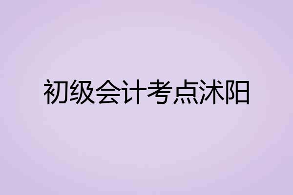 初级会计考点沭阳