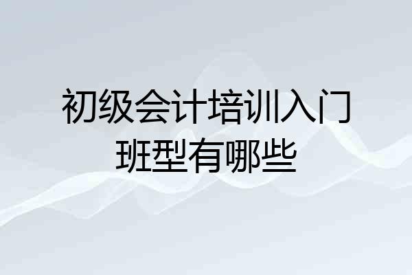 初级会计培训入门班型有哪些