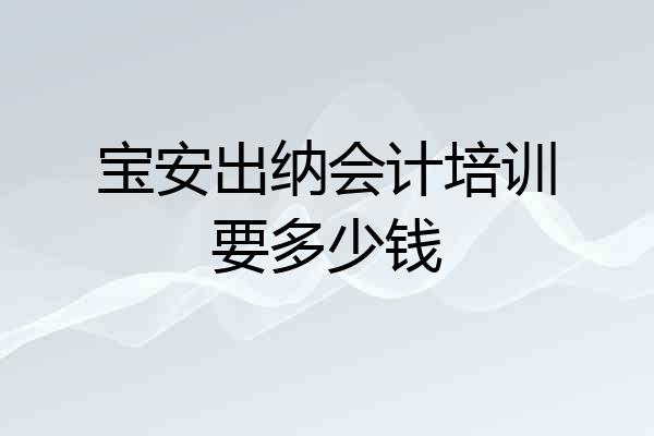 宝安出纳会计培训要多少钱