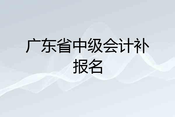 广东省中级会计补报名