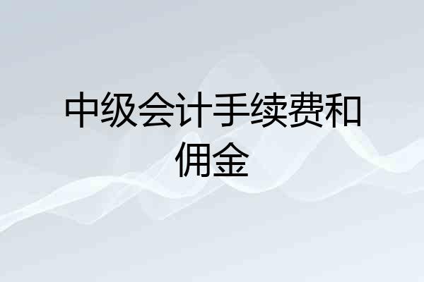 中级会计手续费和佣金