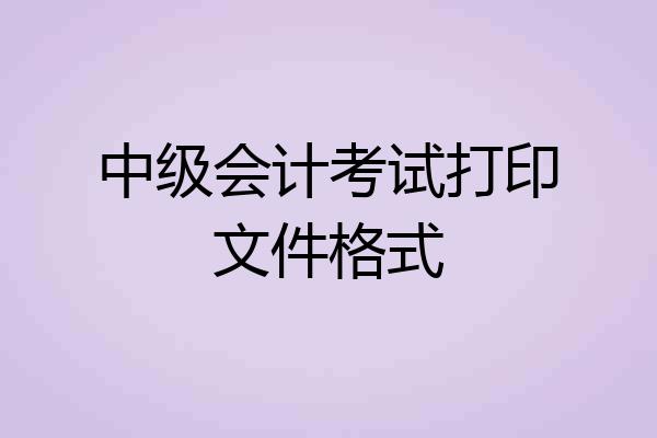 中级会计考试打印文件格式