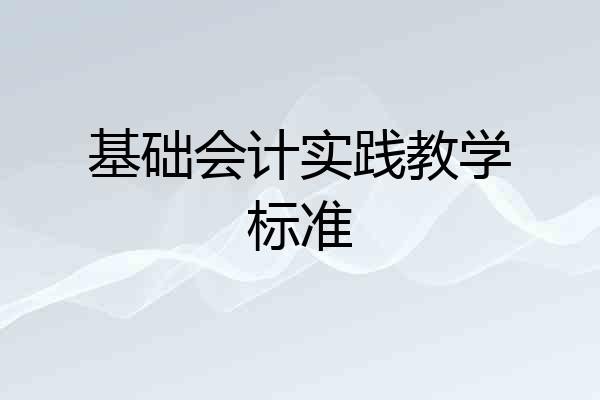 基础会计实践教学标准