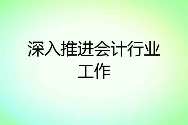深入推进会计行业工作