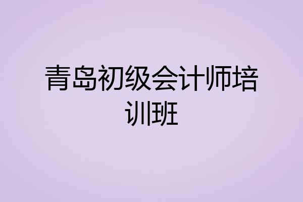 青岛初级会计师培训班
