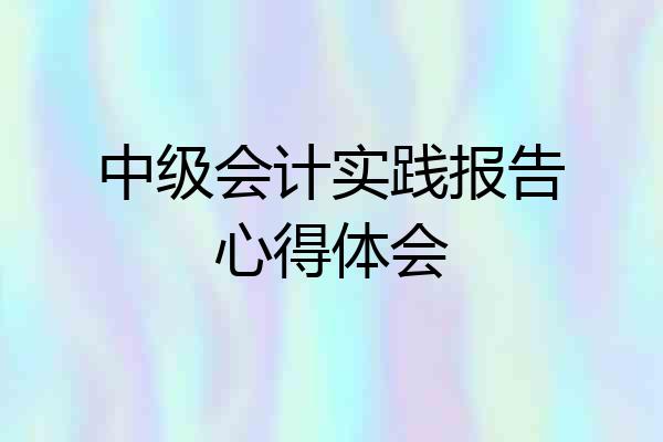 中级会计实践报告心得体会