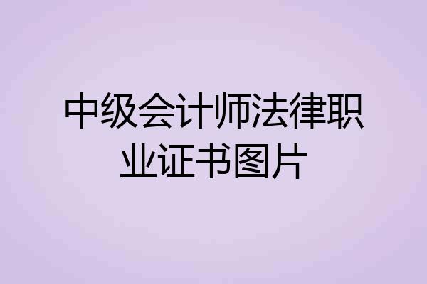 中级会计师法律职业证书图片