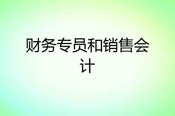 财务专员和销售会计