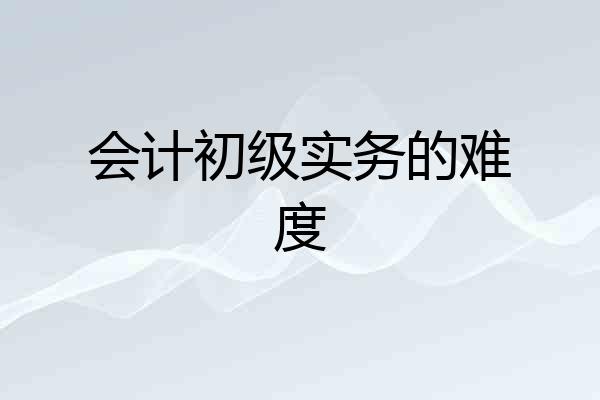 会计初级实务的难度