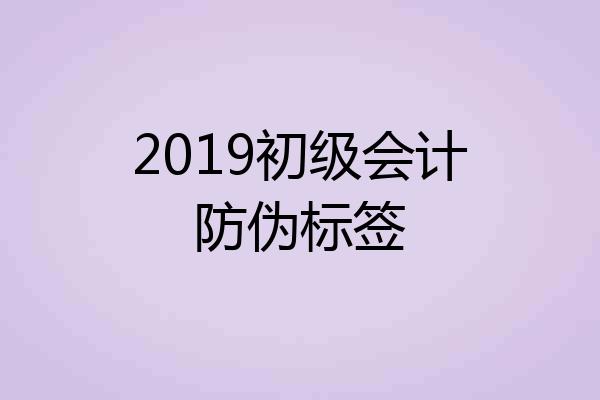 2019初级会计防伪标签