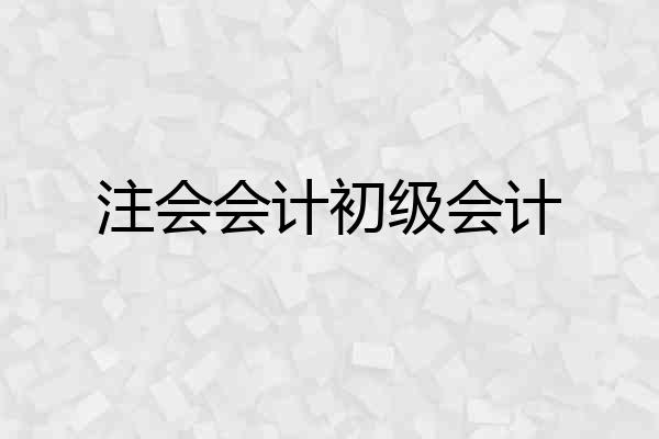 注会会计初级会计