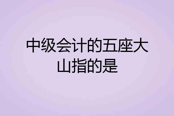 中级会计的五座大山指的是