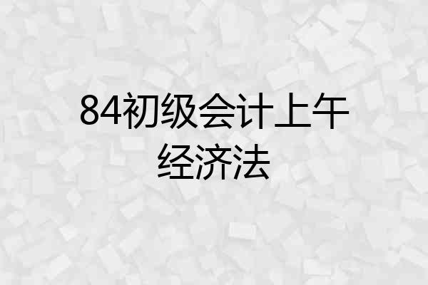 84初级会计上午经济法