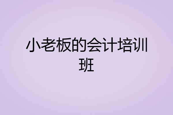 小老板的会计培训班