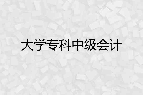 大学专科中级会计